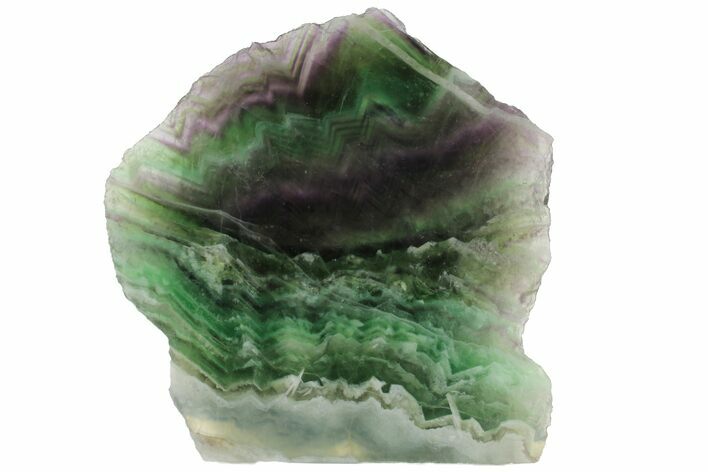 Polished Green & Purple Fluorite Slab - China #98606